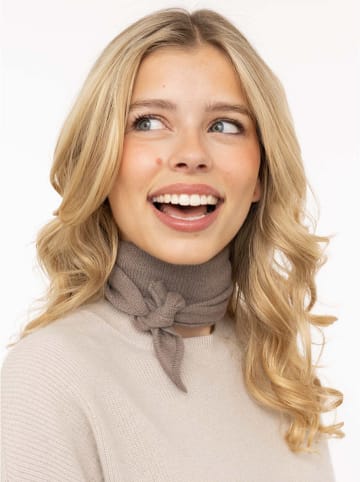 Zwillingsherz Kaschmir-Dreieckstuch in Taupe - (L)84 x (B)34 cm