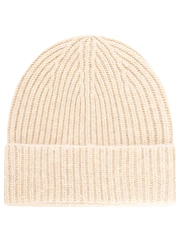 Zwillingsherz Kaschmir-Mütze in Beige