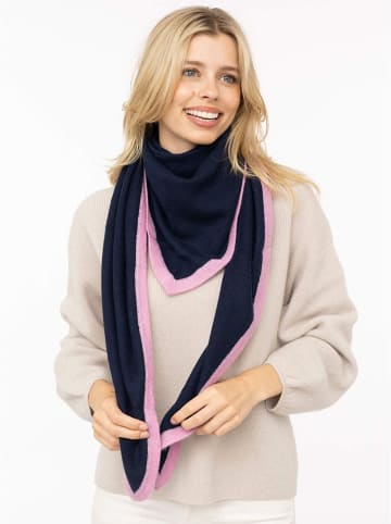 Zwillingsherz Kasjmieren driehoekdoek donkerblauw - (L)180 x (B)72 cm