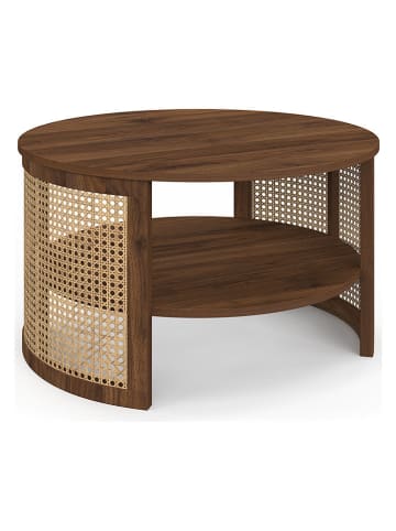 IDOMYA Factory Couchtisch "Eve" in Braun/ Beige - (H)40 x Ø 70 cm