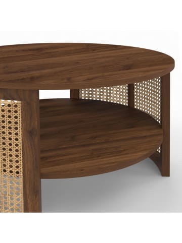 IDOMYA Factory Couchtisch "Eve" in Braun/ Beige - (H)40 x Ø 70 cm