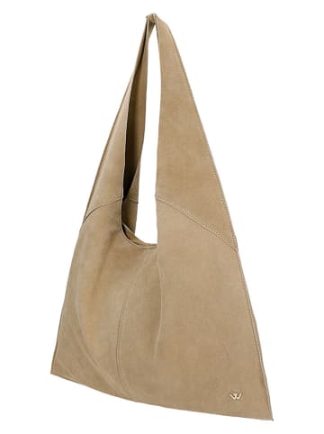 Wojas Skórzany shopper bag w kolorze beżowym - 48 x 30 x 1 cm