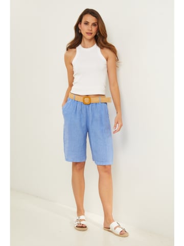 Lin Passion Leinen-Bermudas in Hellblau