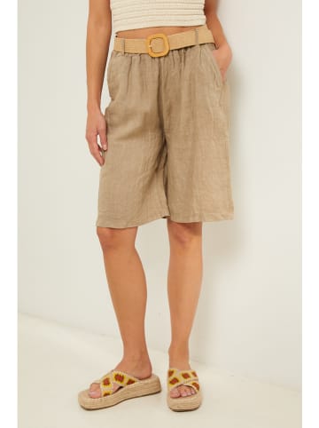 Lin Passion Leinen-Bermudas in Beige