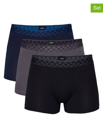 Joop! Bodywear 3er-Set: Boxershorts in Dunkelblau/ Schwarz/ Grau