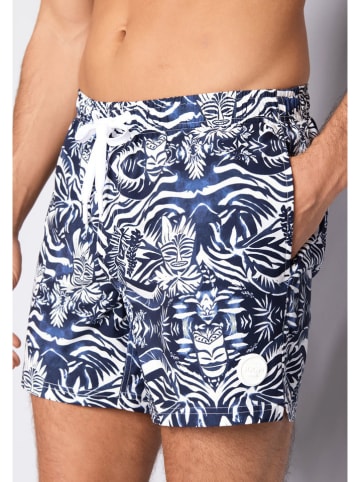 Joop! Bodywear Badeshorts in Dunkelblau/ Weiß