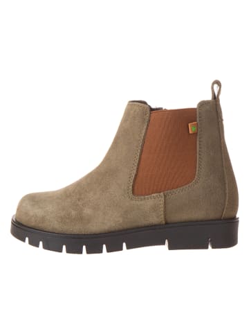 El Naturalista Leder-Chelsea-Boots in Hellbraun/ Grau