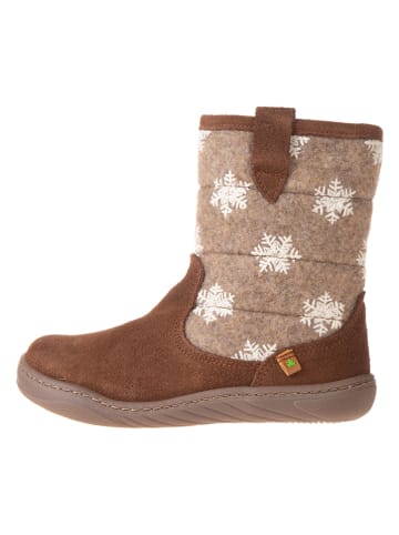 El Naturalista Skórzane botki zimowe w kolorze jasnobrązowo-beżowym