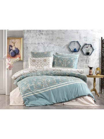 Colourful Cotton Komplet pościeli w kolorze błękitno-kremowym