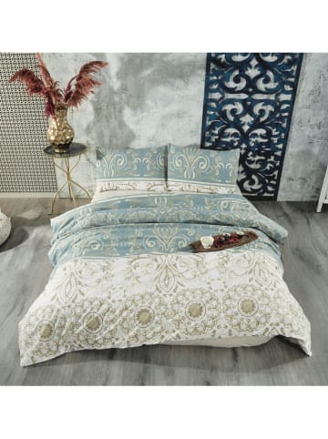 Colourful Cotton Komplet pościeli w kolorze błękitno-kremowym