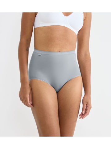 Sloggi Pełne figi high waist (4 pary) "Basic+" w kolorze szaro-błękitno-kremowym