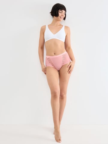 Sloggi Pełne figi high waist (4 pary) "Chic" w kolorze beżowo-jasnoróżowo-białym