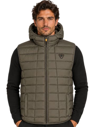 Geographical Norway Kamizelka pikowana "Vaipter" w kolorze khaki