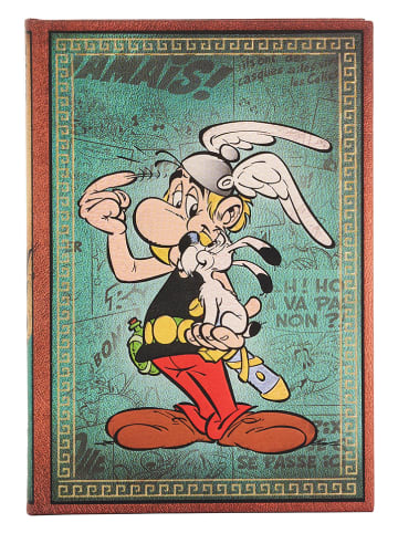 Paperblanks Notatnik "Asterix the Gaul" w kolorze turkusowym w linie - 12 x 18 cm