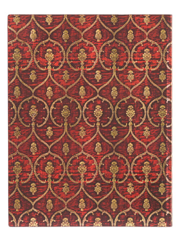 Paperblanks Notatnik "Red Velvet" w kolorze czerwonym w linie - 17 x 22,5 cm