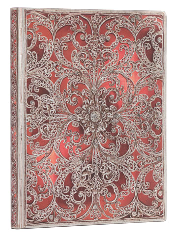Paperblanks Liniertes Notizbuch ''Granat'' in Rot - (B)18 x (H)23 cm