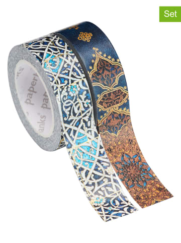 Paperblanks 4er-Set: Deko-Klebeband ''Granada/Safawidisch'' in Dunkelblau - Ø 4,5 cm