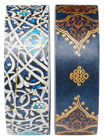 Paperblanks 4er-Set: Deko-Klebeband ''Granada/Safawidisch'' in Dunkelblau - Ø 4,5 cm