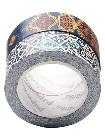 Paperblanks 4-delige set: decoratieve tape ''Granada/Safawidisch'' donkerblauw - Ø 4,5 cm