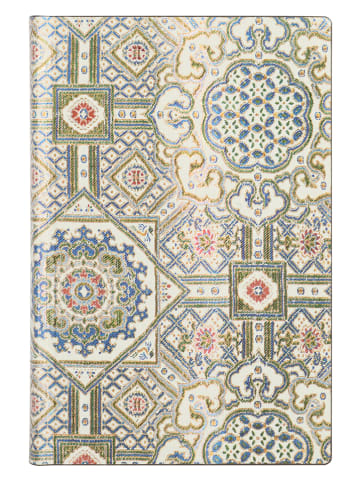 Paperblanks Gelinieerd notitieboek ''Ashta'' beige/blauw/groen - (B)9,5 x (H)14 cm
