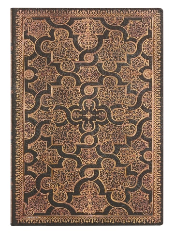Paperblanks Liniertes Notizbuch ''Enigma'' in Braun/ Gold - (B)13 x (H)18 cm