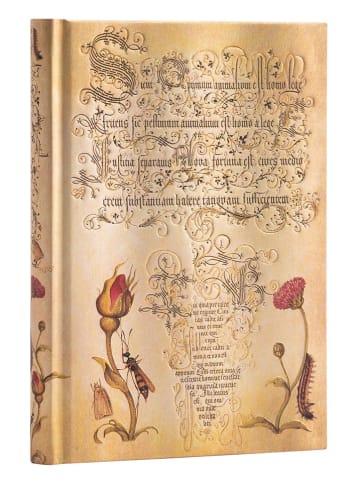 Paperblanks Liniertes Notizbuch ''Flämische Rose'' in Beige - (B)13 x (H)18 cm