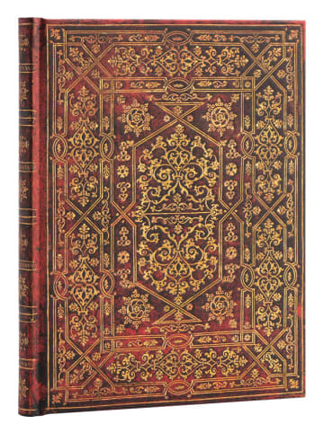 Paperblanks Gelinieerd notitieboek ''Evangeline'' rood/goudkleurig - (B)18 x (H)23 cm