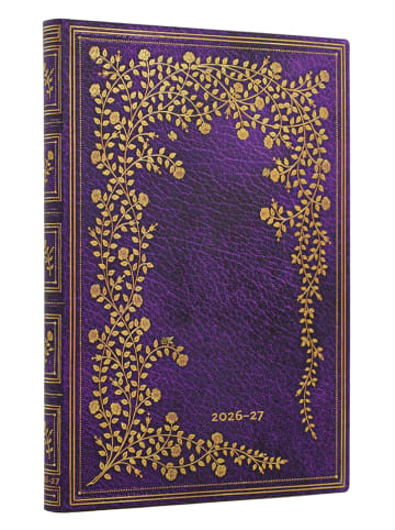 Paperblanks Horizontaler Wochenplaner ''2027 - N.Y. Rose'' in Lila - (B)12,5 x (H)17,5 cm