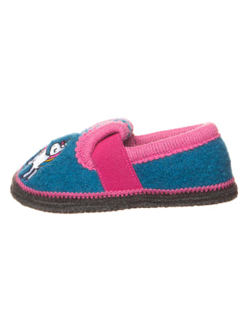 lamino Hausschuhe "Bobby Einhorn" in Blau