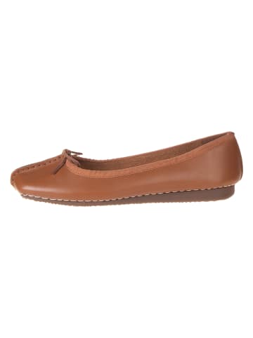Clarks Leder-Ballerinas "Freckle Ice" in Hellbraun