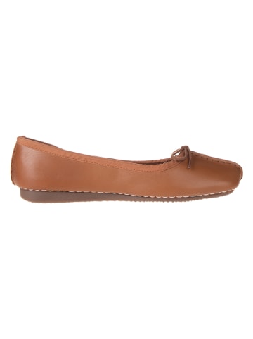 Clarks Leder-Ballerinas "Freckle Ice" in Hellbraun