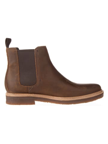Clarks Leder-Chelsea-Boots "Clarkdale Easy" in Hellbraun