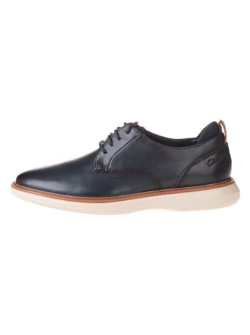 Clarks Leder-Schnürschuhe "Brantin Plain" in Dunkelblau