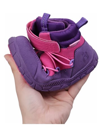 lamino Skórzane buty barefoot w kolorze różowo-fioletowym