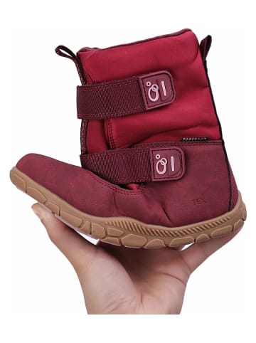 lamino Leren barefootboots rood