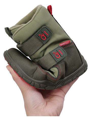 lamino Leder-Barfuß-Boots in Khaki
