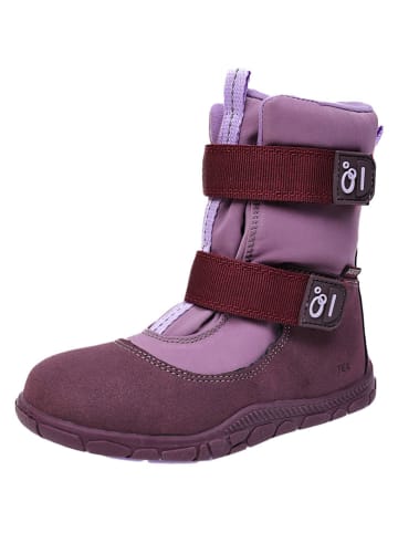 lamino Leder-Barfuß-Boots in Rot/ Lila