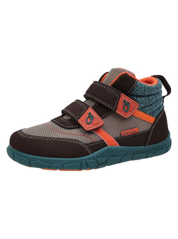 lamino Leder-Barfußschuhe in Braun/ Blau