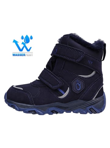 lamino Leder-Boots in Dunkelblau