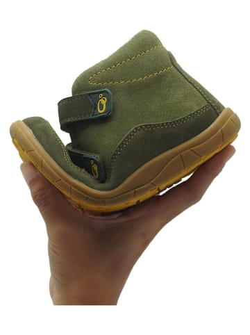 lamino Skórzane buty barefoot w kolorze zielonym