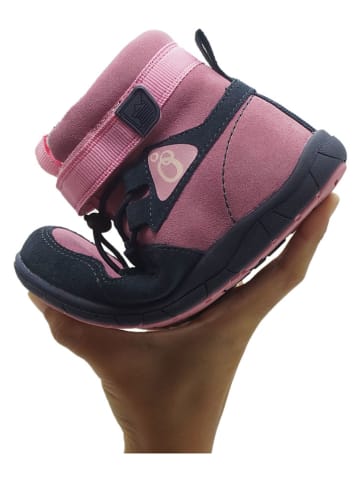 lamino Leder-Barfußschuhe in Pink/ Dunkelblau