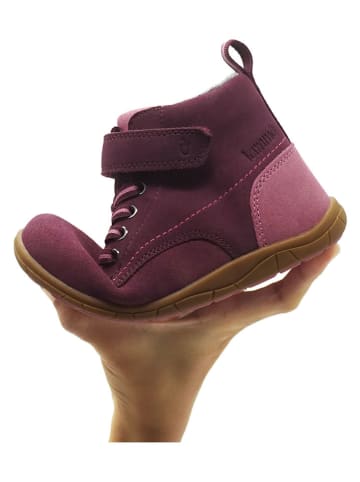 lamino Skórzane buty barefoot w kolorze czerwonym
