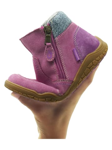 lamino Skórzane buty barefoot w kolorze różowym