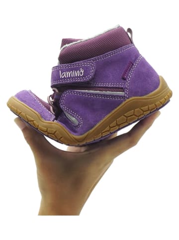 lamino Skórzane buty barefoot w kolorze fioletowym