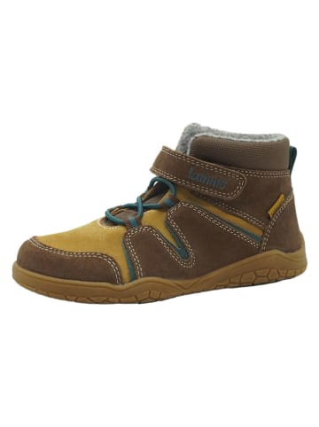 lamino Leder-Barfußschuhe in Braun/ Gelb