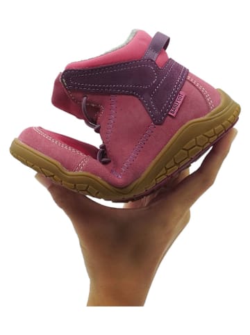lamino Skórzane buty barefoot w kolorze różowym