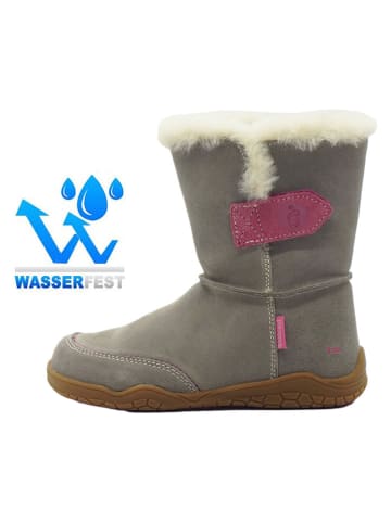 lamino Leder-Barfuß-Boots in Hellbraun/ Grau