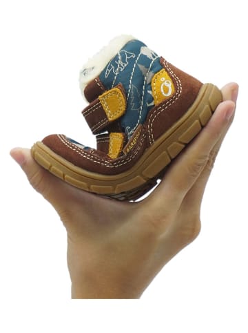 lamino Skórzane buty barefoot w kolorze brązowo-niebieskim