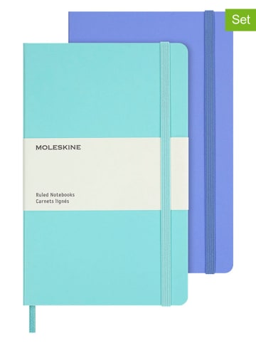 Moleskine Notatniki (2 szt.) w kolorze niebieskim w linie