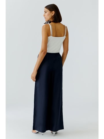 Oui Leinenhose in Dunkelblau